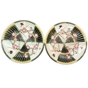Antique Wedgwood Majolica Prunus Fan‎ Cherry Blossom 2 Dessert Plate 5 of 5